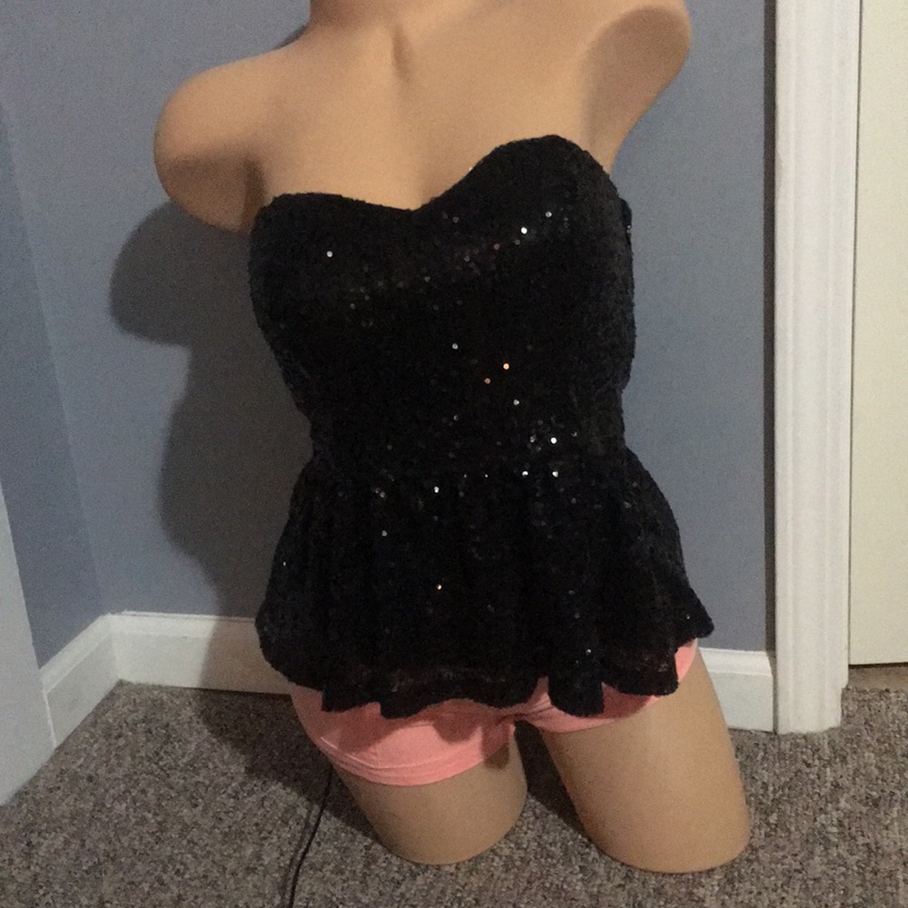XXI Peplum Sequin Top